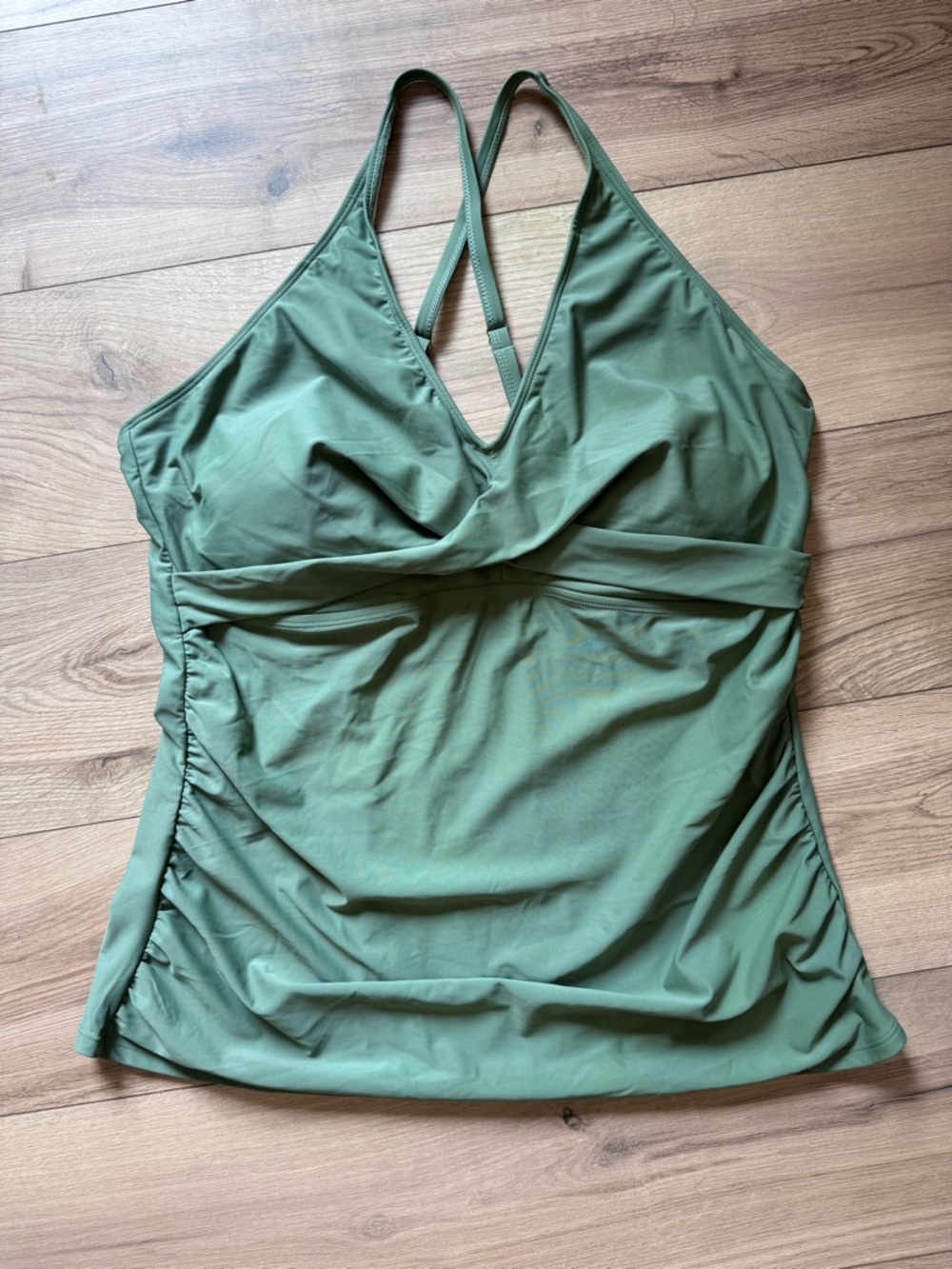 Yonique Plus Size Tummy Control Green Tankini Women's Size 22W
